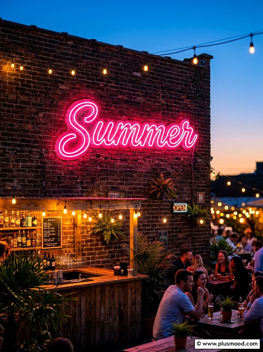 Neon Outdoor Wall Sign - 25 summer patio wall decor ideas