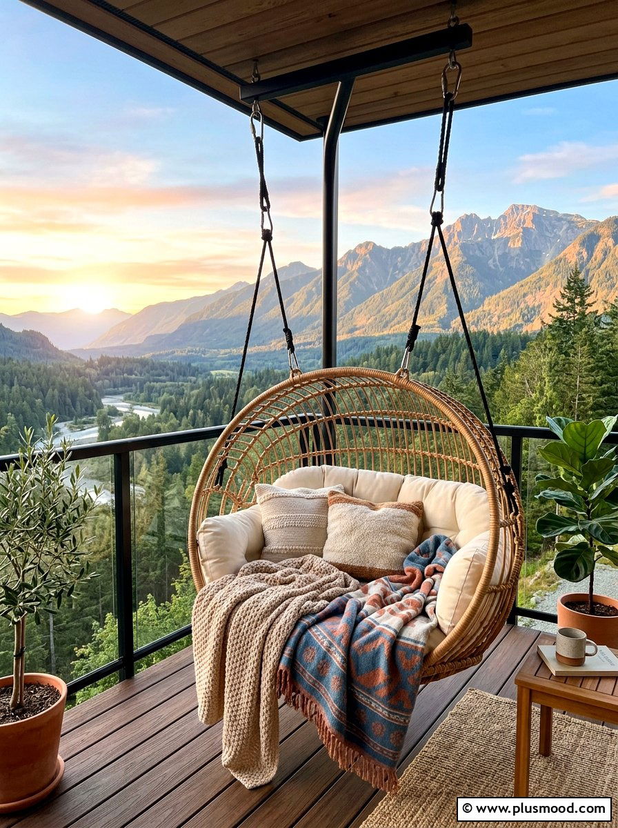 Nest swing chair - 25 summer balcony swing chair ideas