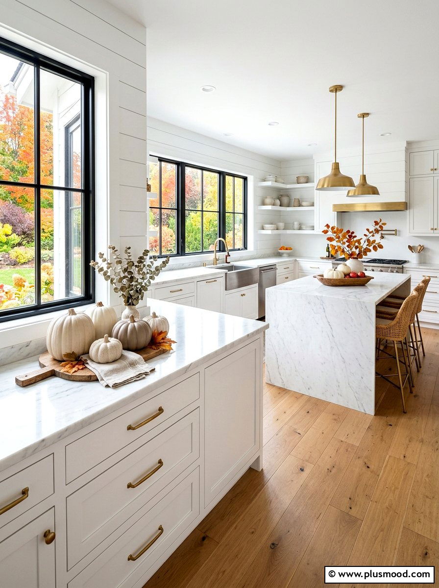 Neutral Ceramic Pumpkin - 25 summer to fall kitchen decor ideas