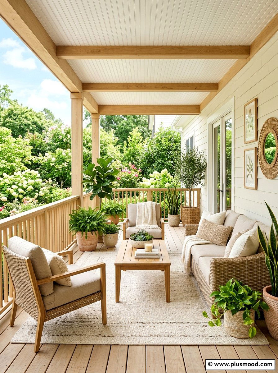 Neutral Color Scheme - 25 late summer porch decor ideas
