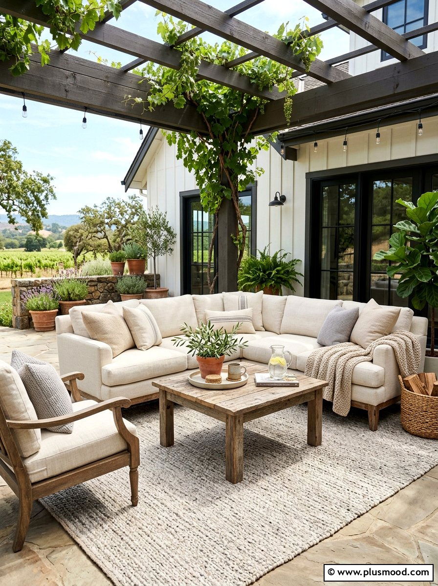 Neutral Farmhouse Patio - 25 summer farmhouse patio ideas