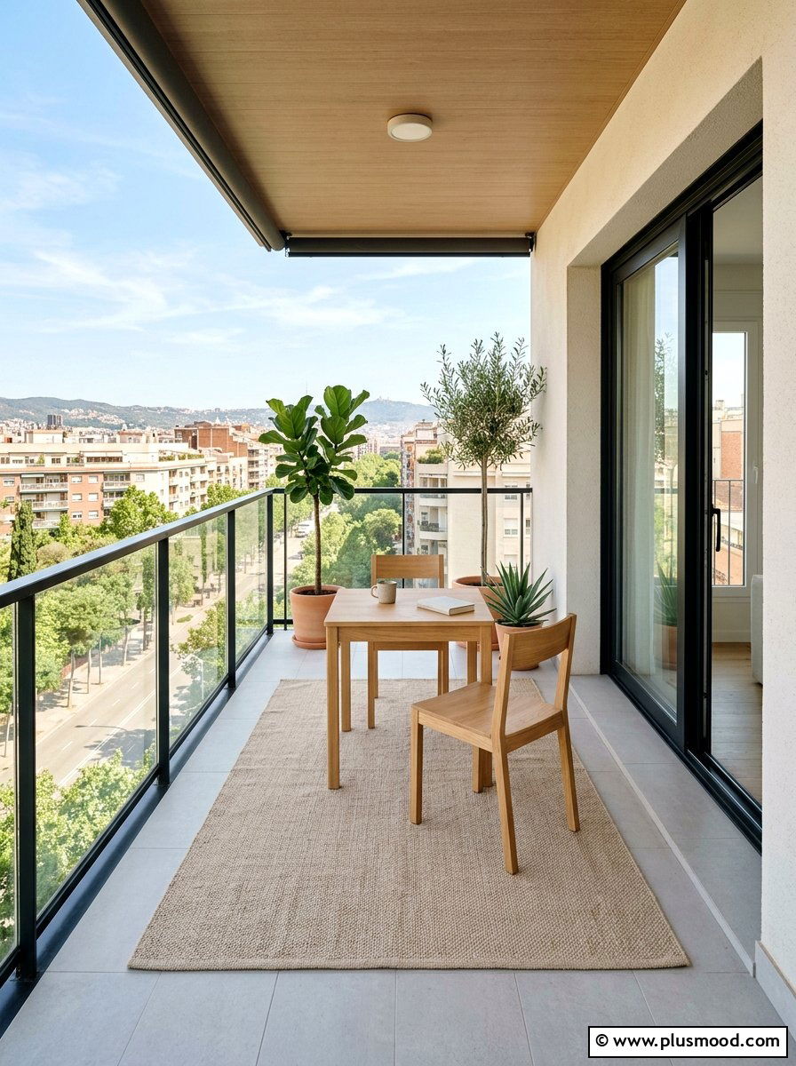 Neutral Flatweave Rug - 25 summer balcony rug ideas