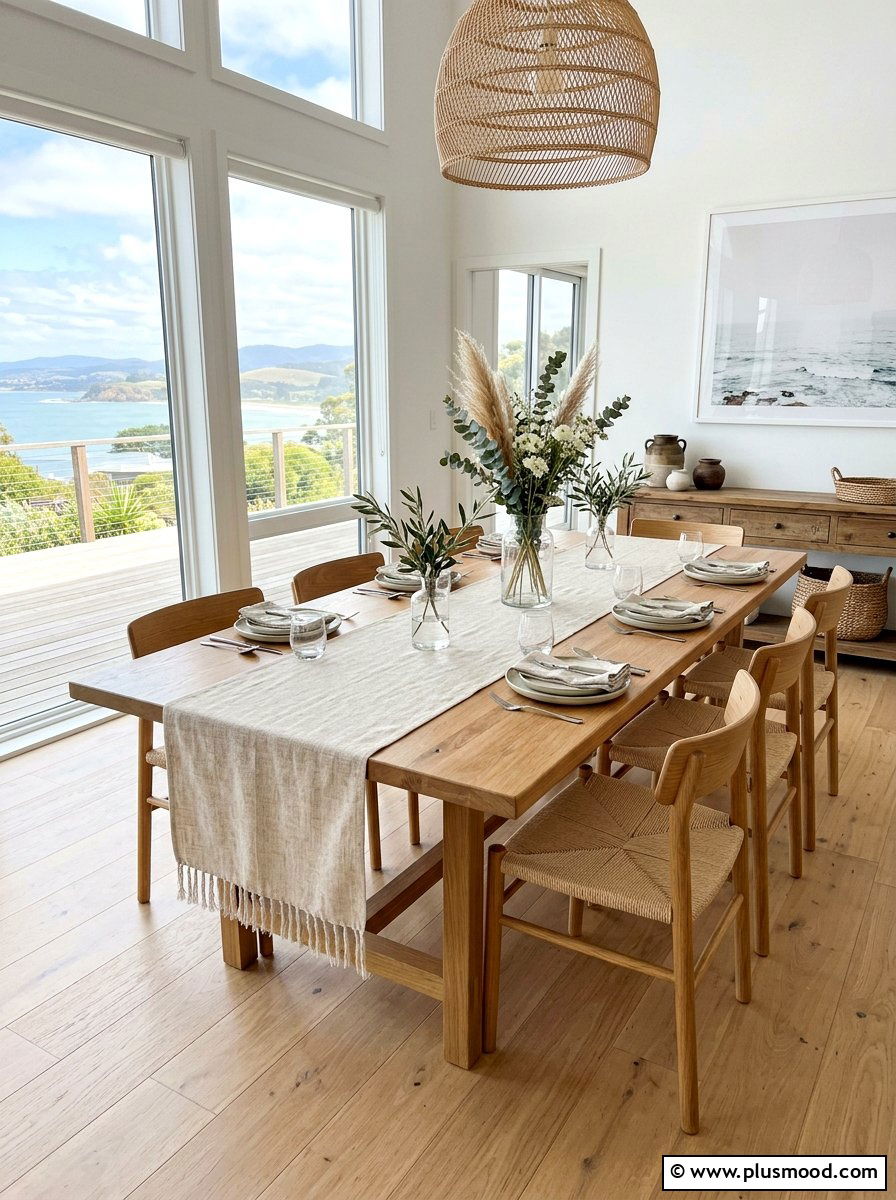 Neutral Linen Table Runner - 25 summer to fall table decor ideas