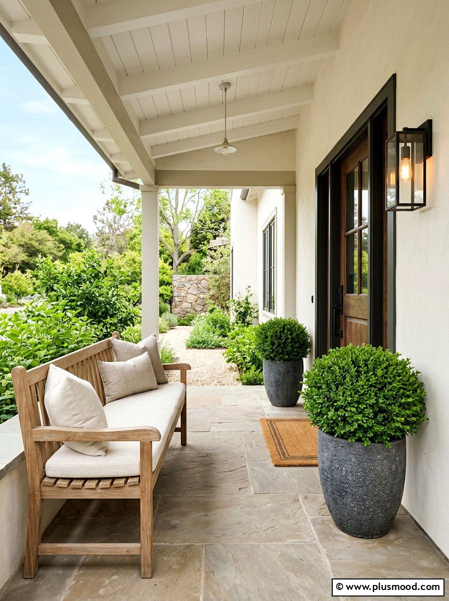 Neutral Minimalist Porch Decor - 25 summer cottage front porch ideas