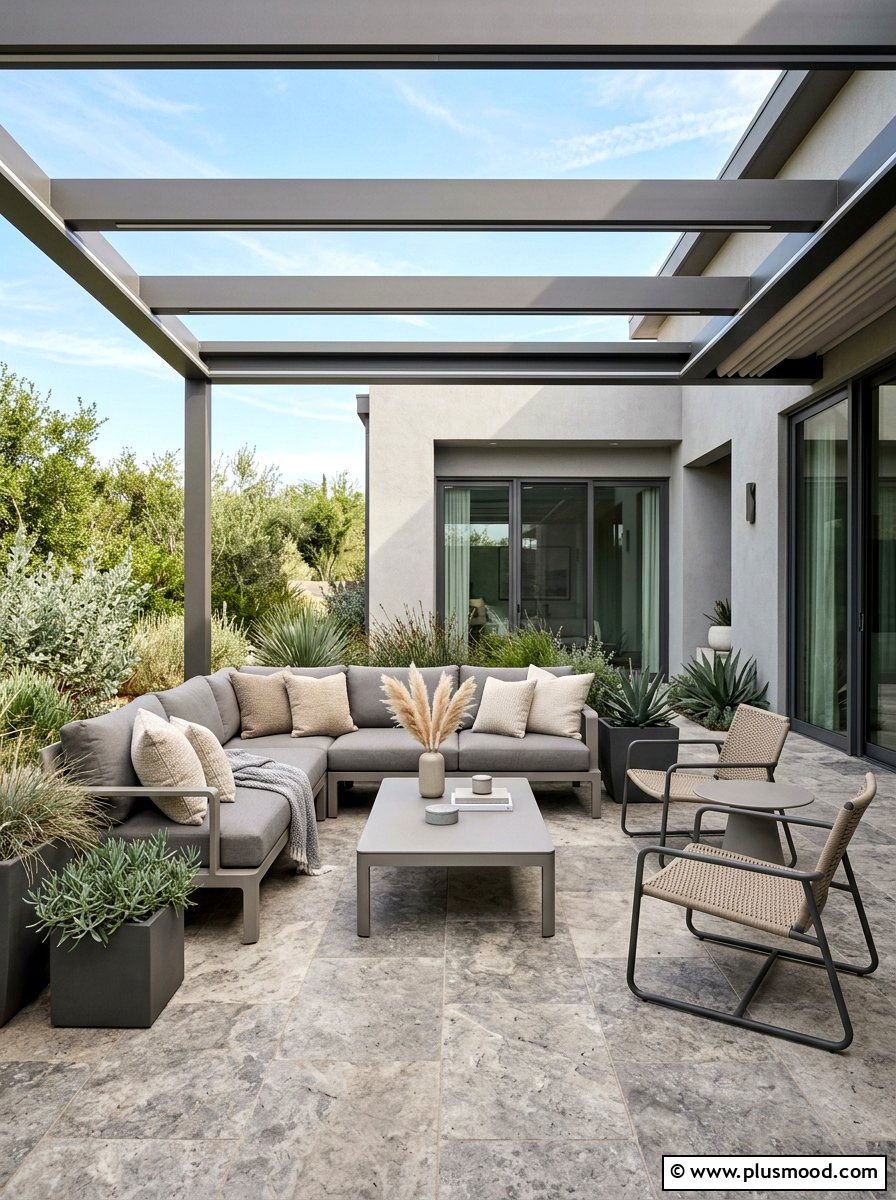 Neutral Monochrome Patio - 25 trending summer patio ideas