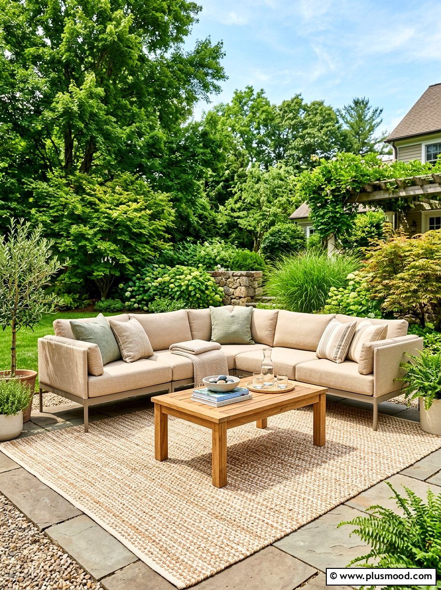 Neutral Outdoor Lounge - 25 summer minimalist summer decor ideas