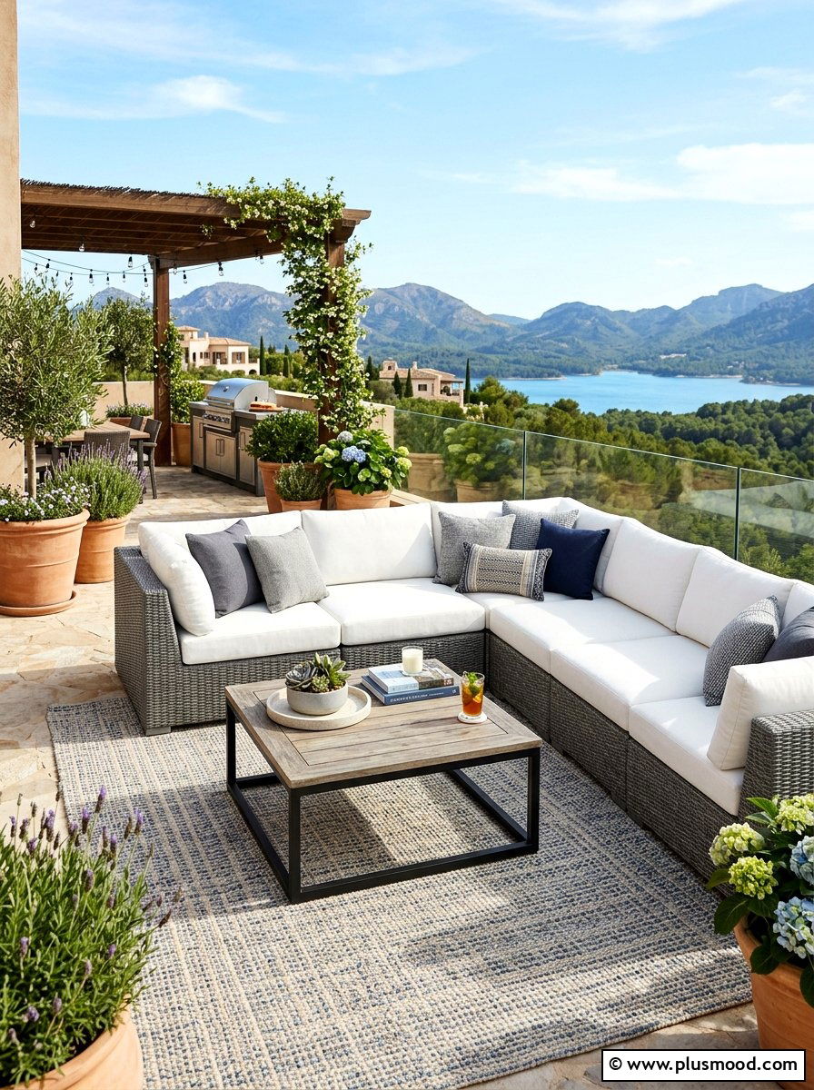 Neutral Outdoor Sectional - 25 easy summer patio decorating ideas