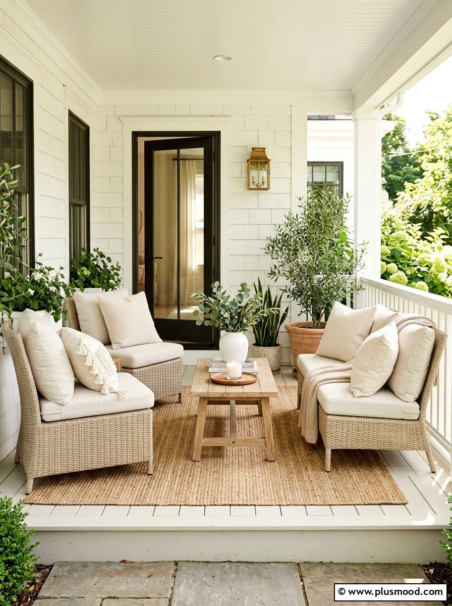 Neutral Small Porch Decor - 25 summer narrow porch ideas