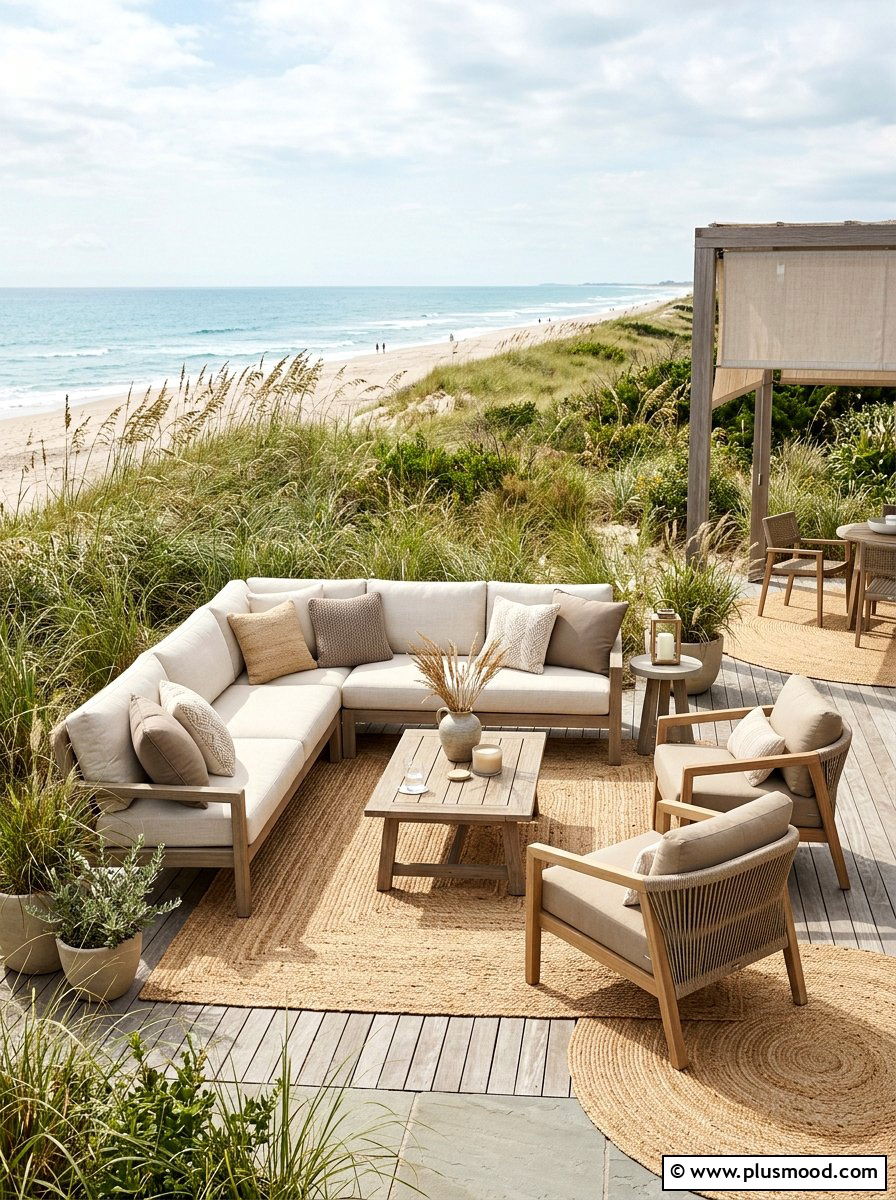 Neutral Toned Beach Patio - 25 summer coastal patio ideas