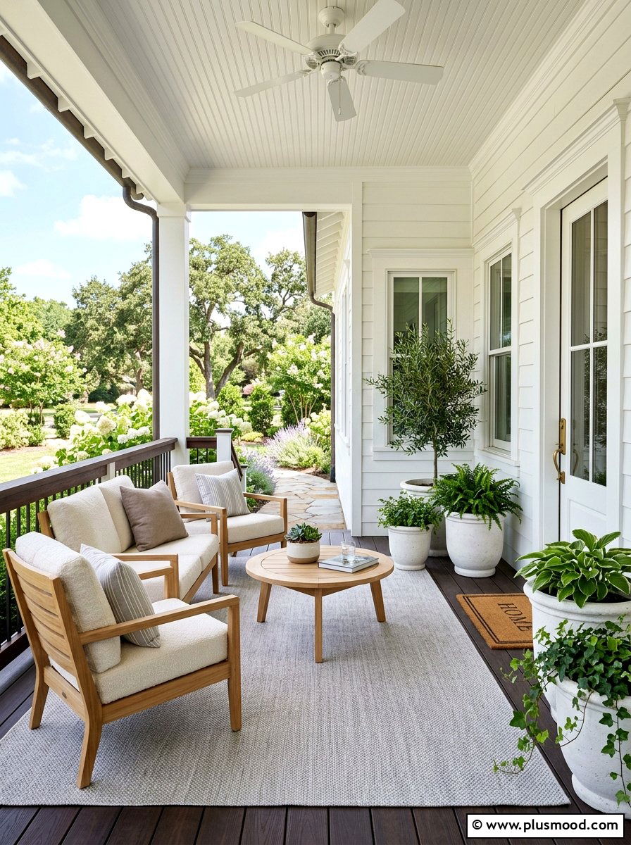 Neutral Toned Front Porch - 25 summer front porch makeover ideas
