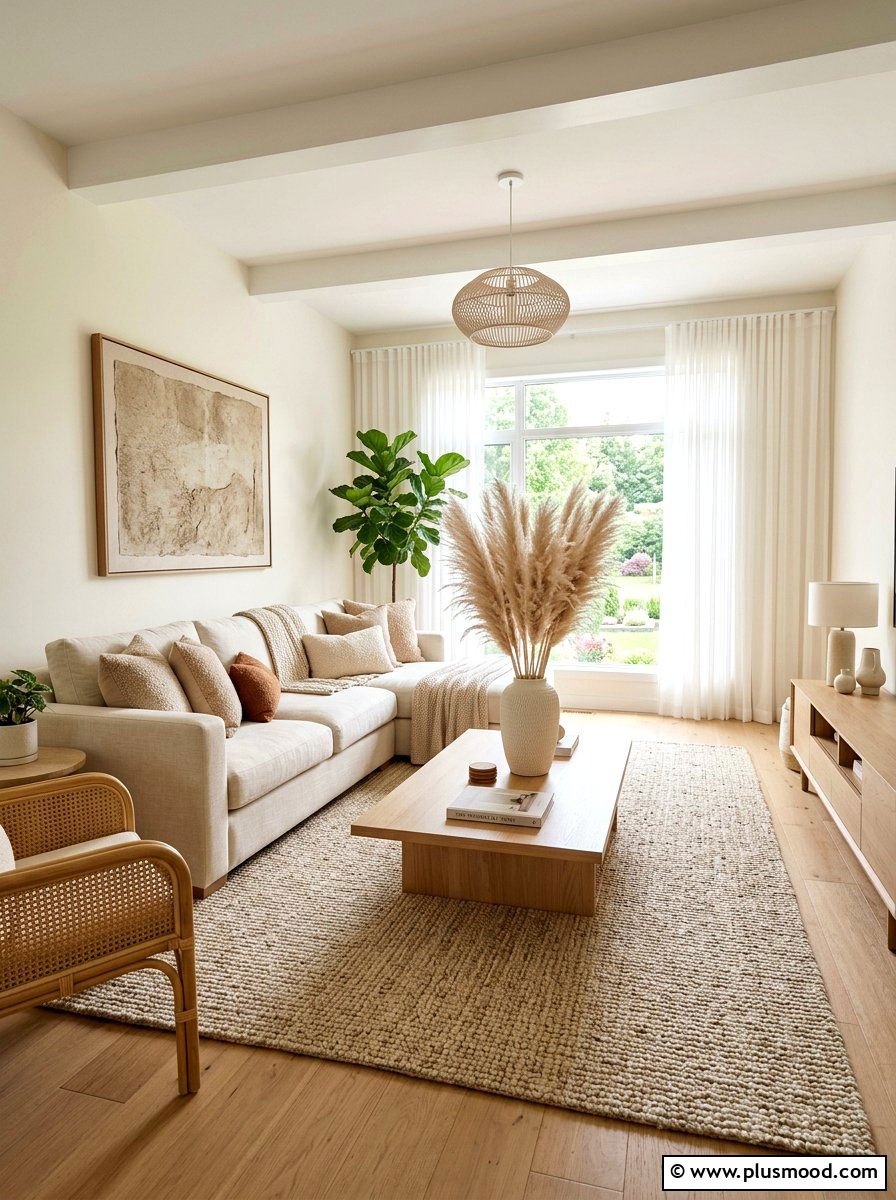 Neutral Toned Pampas Grass Display - 25 summer to fall centerpiece ideas