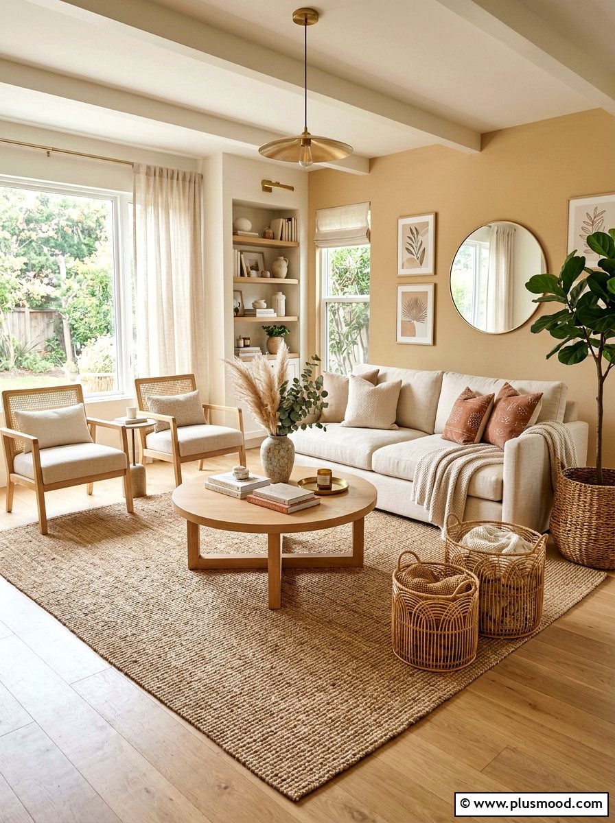 Neutral Transitional Living Room - 25 August home decor ideas