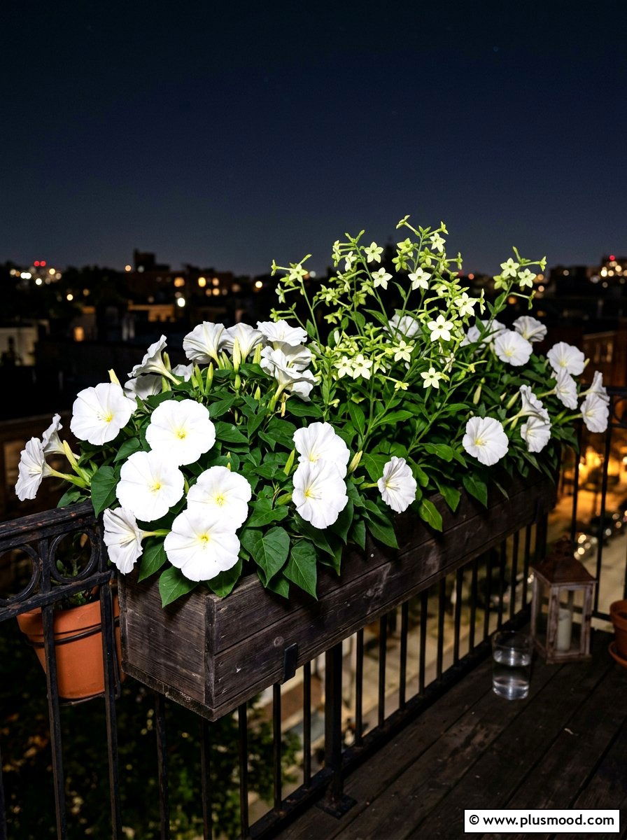 Night Blooming Flower Box - 25 summer planter ideas