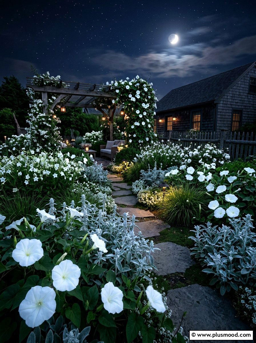 Night Blooming Garden - 25 summer backyard garden ideas