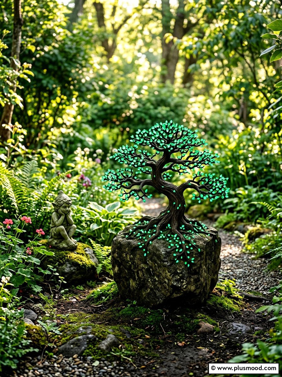 Night Tree Stone - 25 painted rock ideas with glow in the dark paint