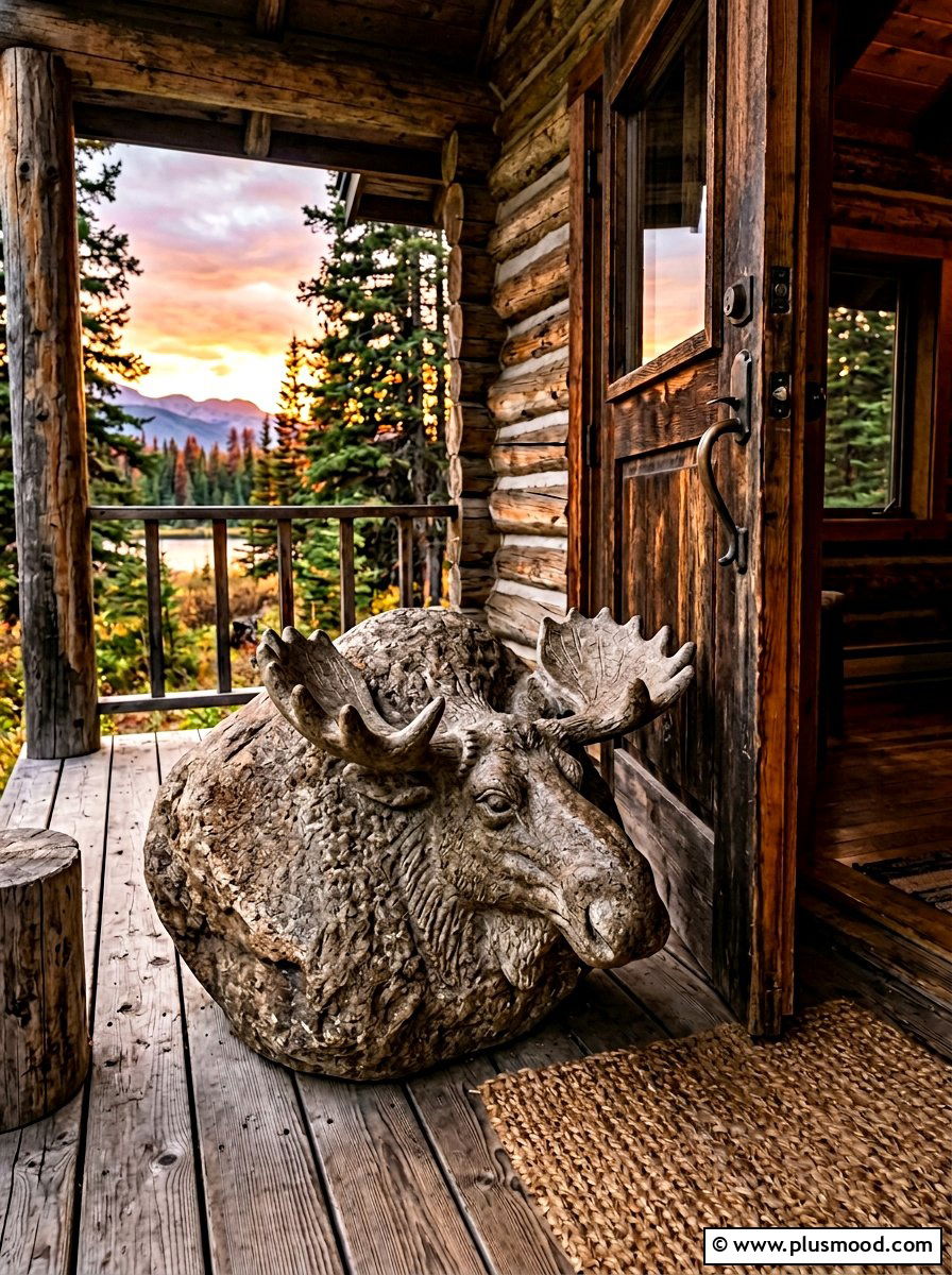 North American moose stone - 25 painted rock ideas with forest animals