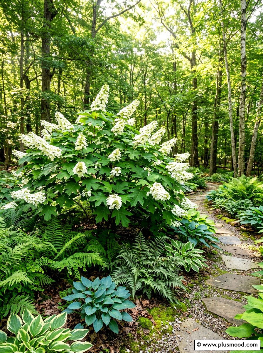 Oakleaf Hydrangea Shade Garden - 25 summer hydrangea garden ideas