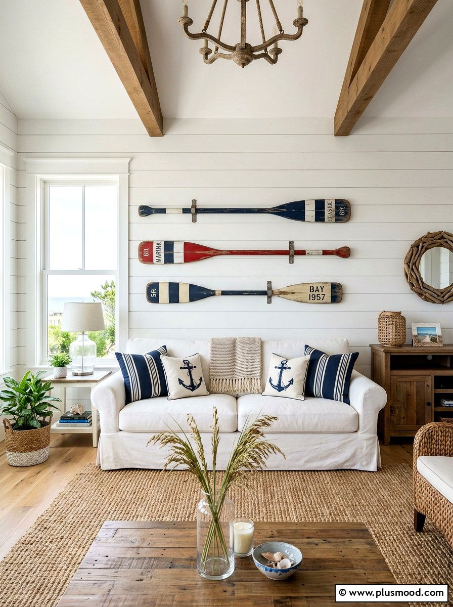 Oar Wall Decor Living Room - 25 summer nautical decor ideas for living room