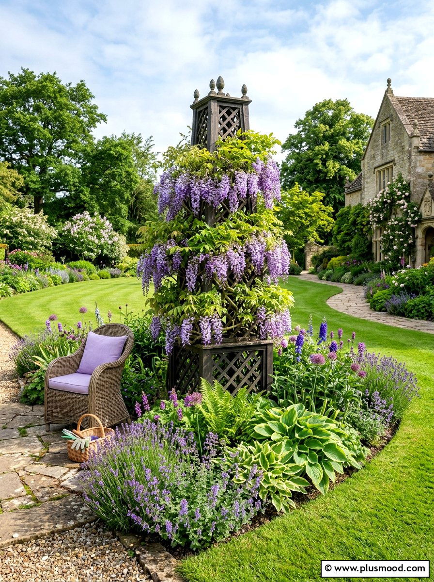 Obelisk Garden Trellis - 25 small backyard ideas with trellis