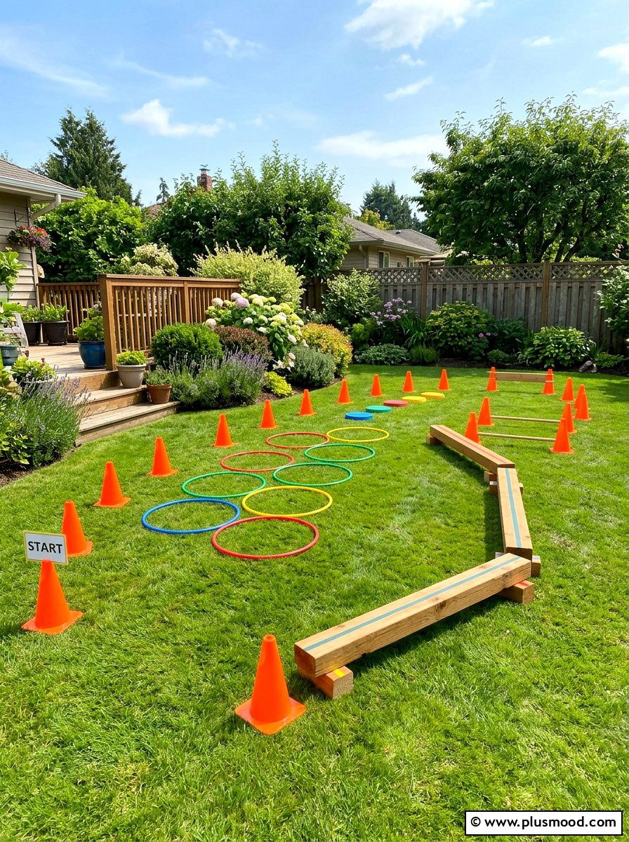 Obstacle course - 25 small backyard ideas for kids