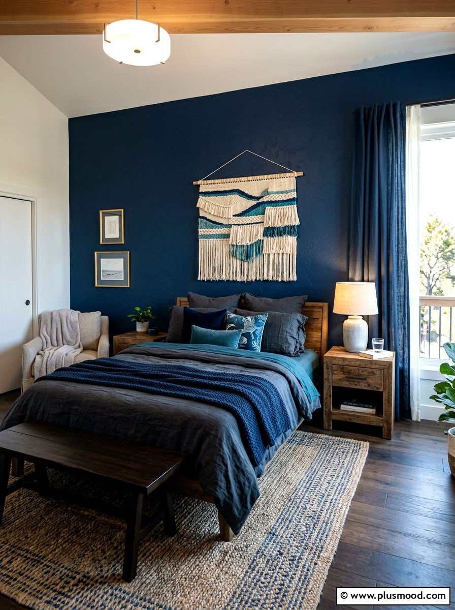 Ocean Blue Textured Bedroom - 25 blue summer bedroom ideas