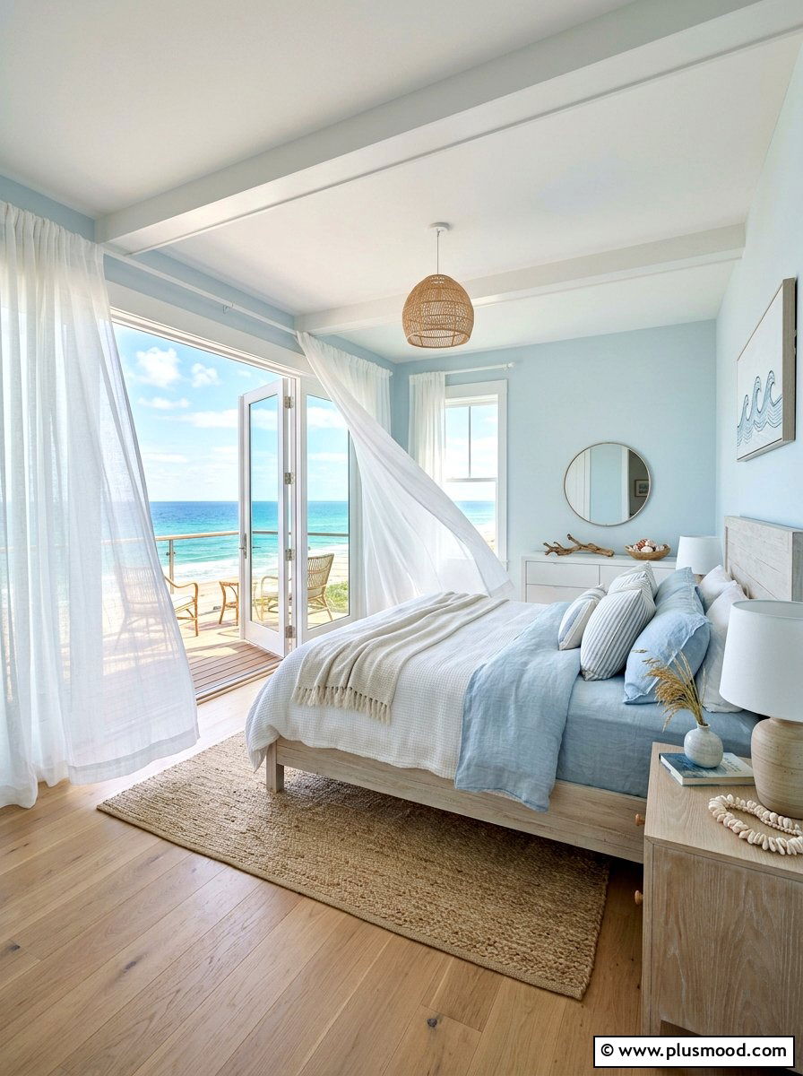 Ocean Breeze Bedroom - 25 summer seashell bedroom decor ideas