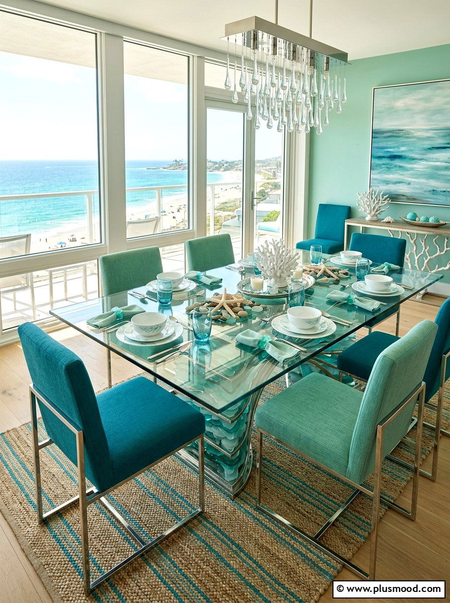 Ocean Inspired Dining Table - 25 summer tablescape ideas for dining room