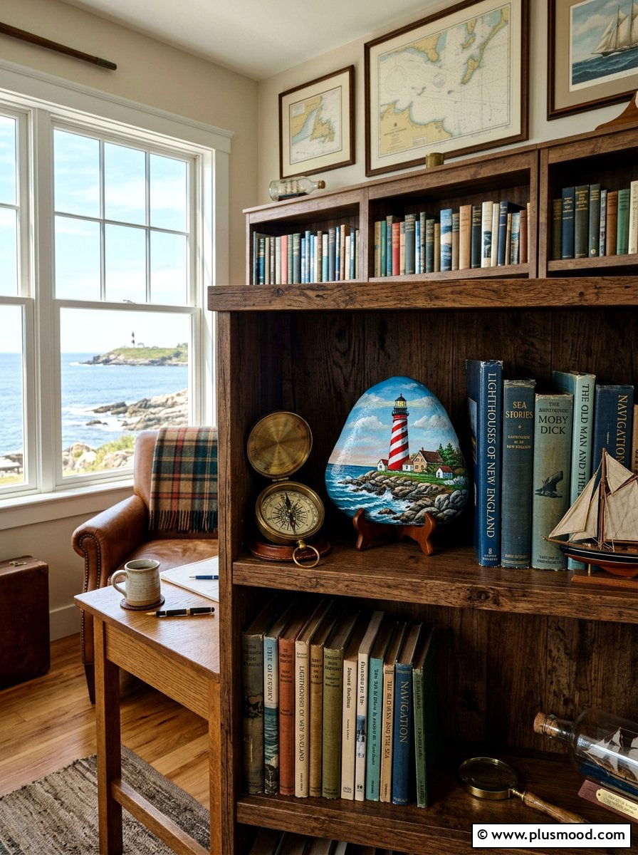 Ocean Lighthouse Art - 25 painted rock ideas with ocean theme