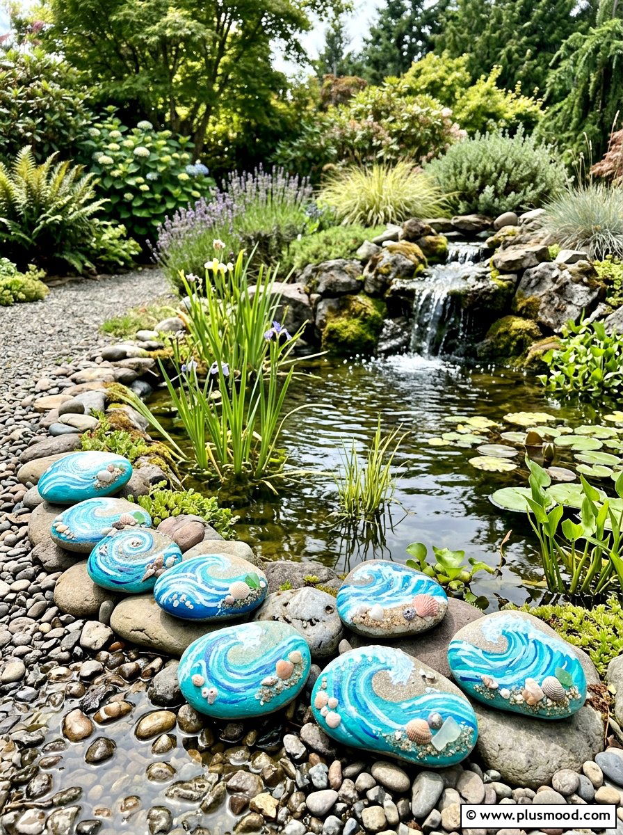 Ocean Painted Rock - 25 painted rock ideas for outdoor gallery
