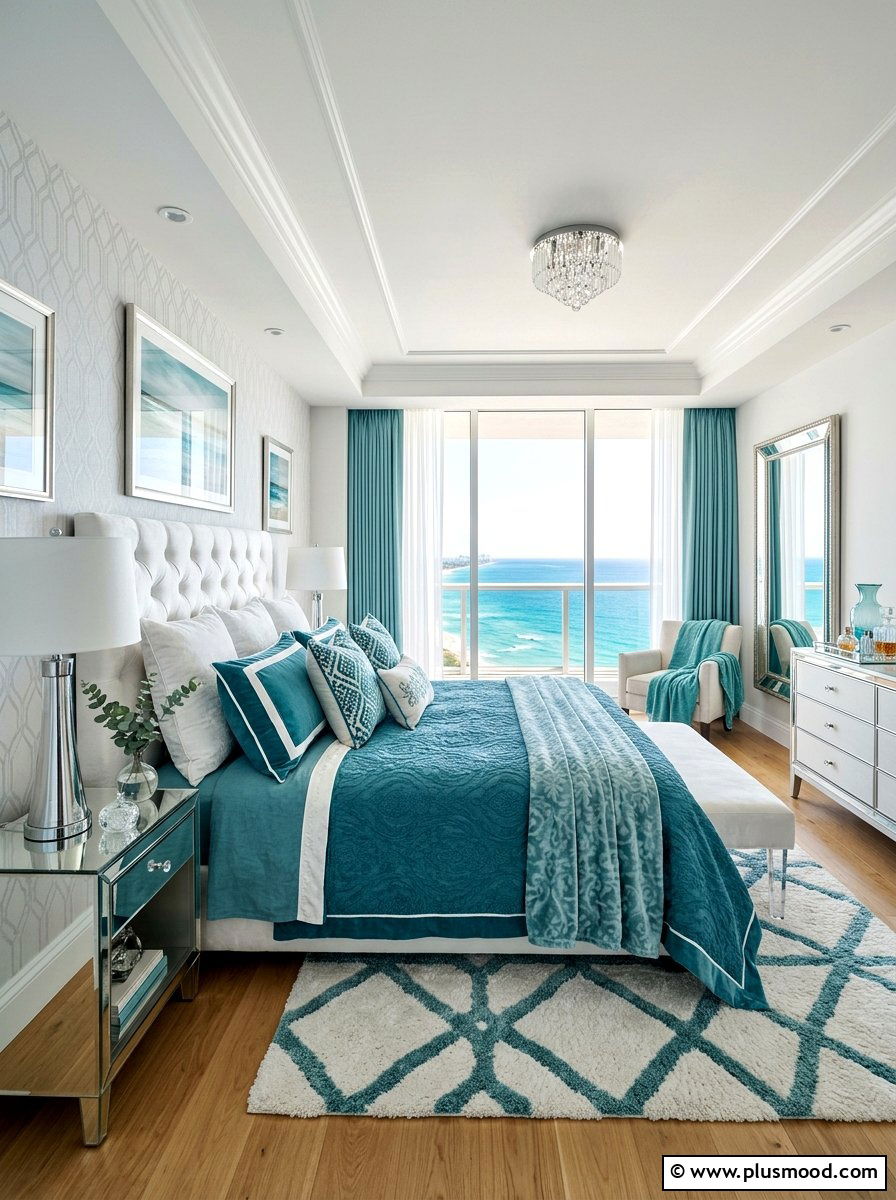 Ocean Teal Bedding - 25 summer bedding color ideas