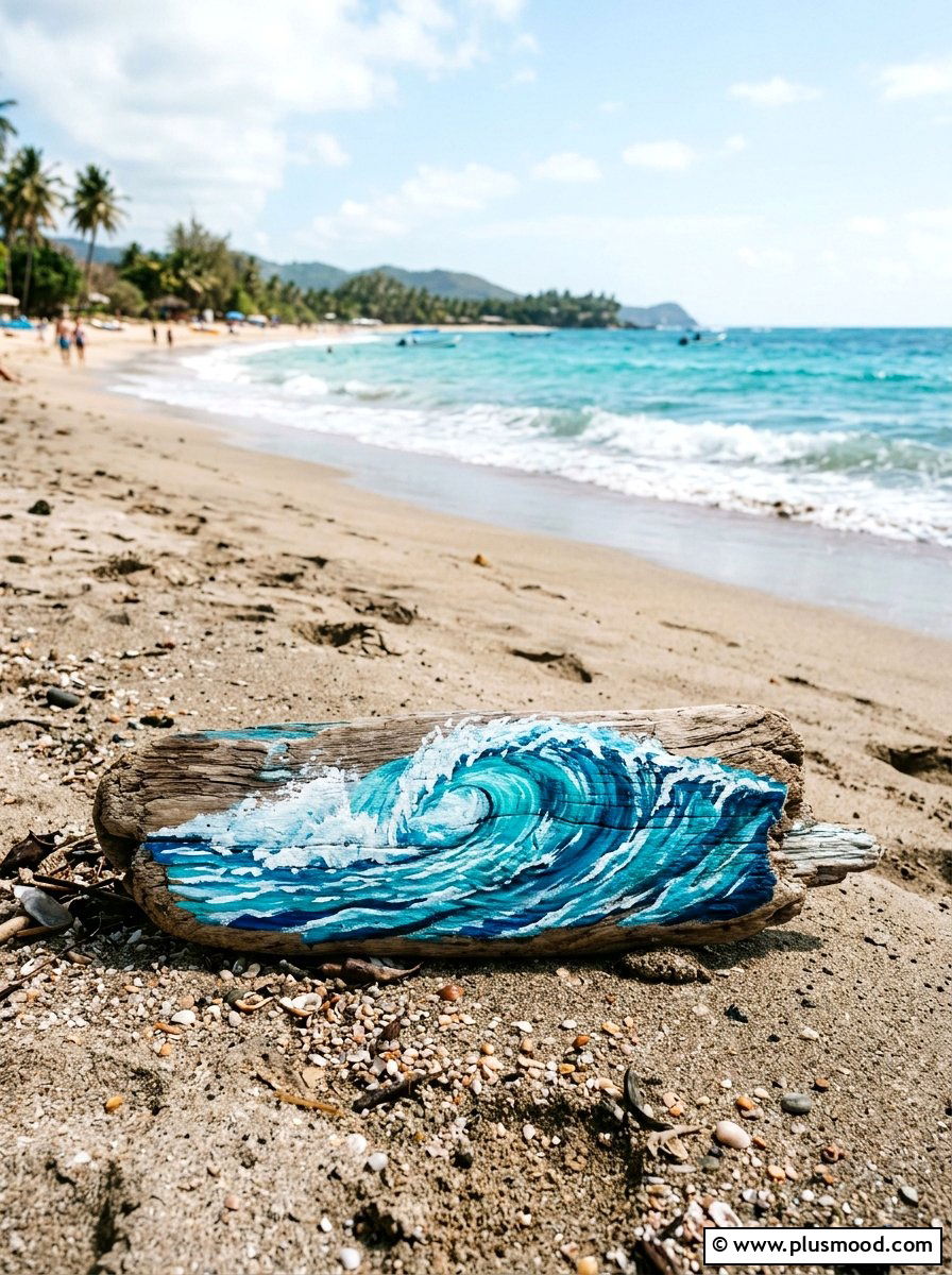 Ocean Wave Painted Rocks - 25 painted rock ideas for kindness rocks