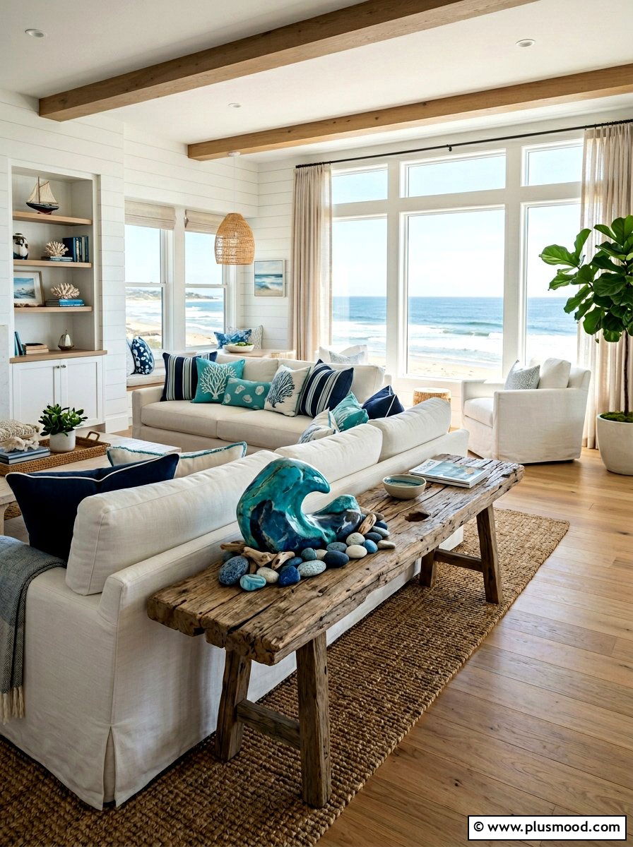 Ocean Wave Rock - 25 painted rock ideas for summer decor