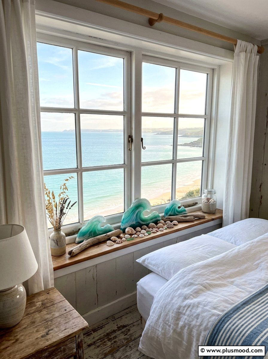 Ocean Wave Rocks - 25 painted rock ideas for window sill display