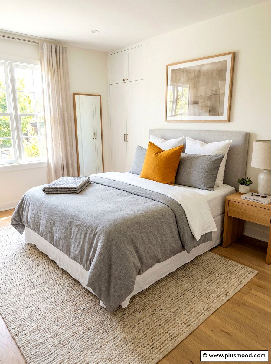 Ochre Throw Pillow - 25 late summer bedroom ideas