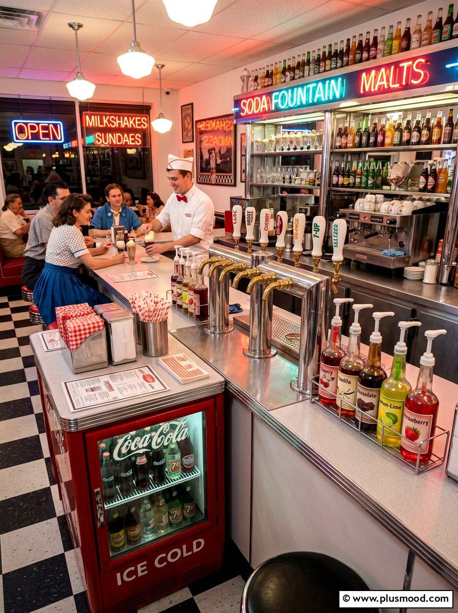 Old Fashioned Soda Fountain - 25 summer drink station ideas for summer