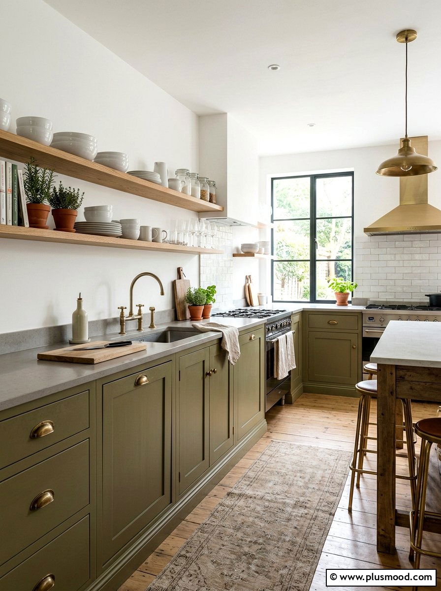 Olive Green Cabinet Update - 25 late summer kitchen decor ideas