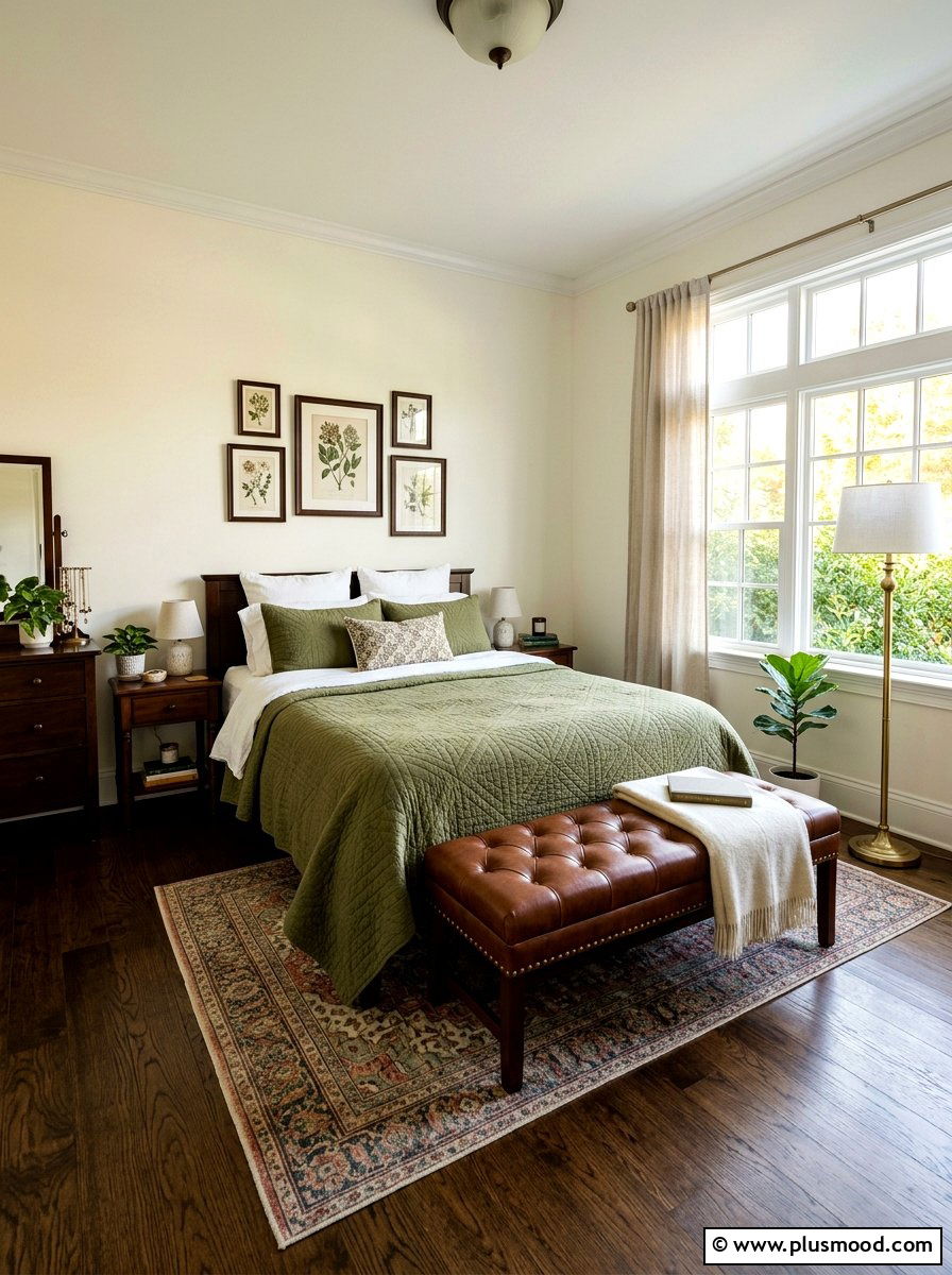 Olive Green Cotton Quilt - 25 summer bedding color ideas