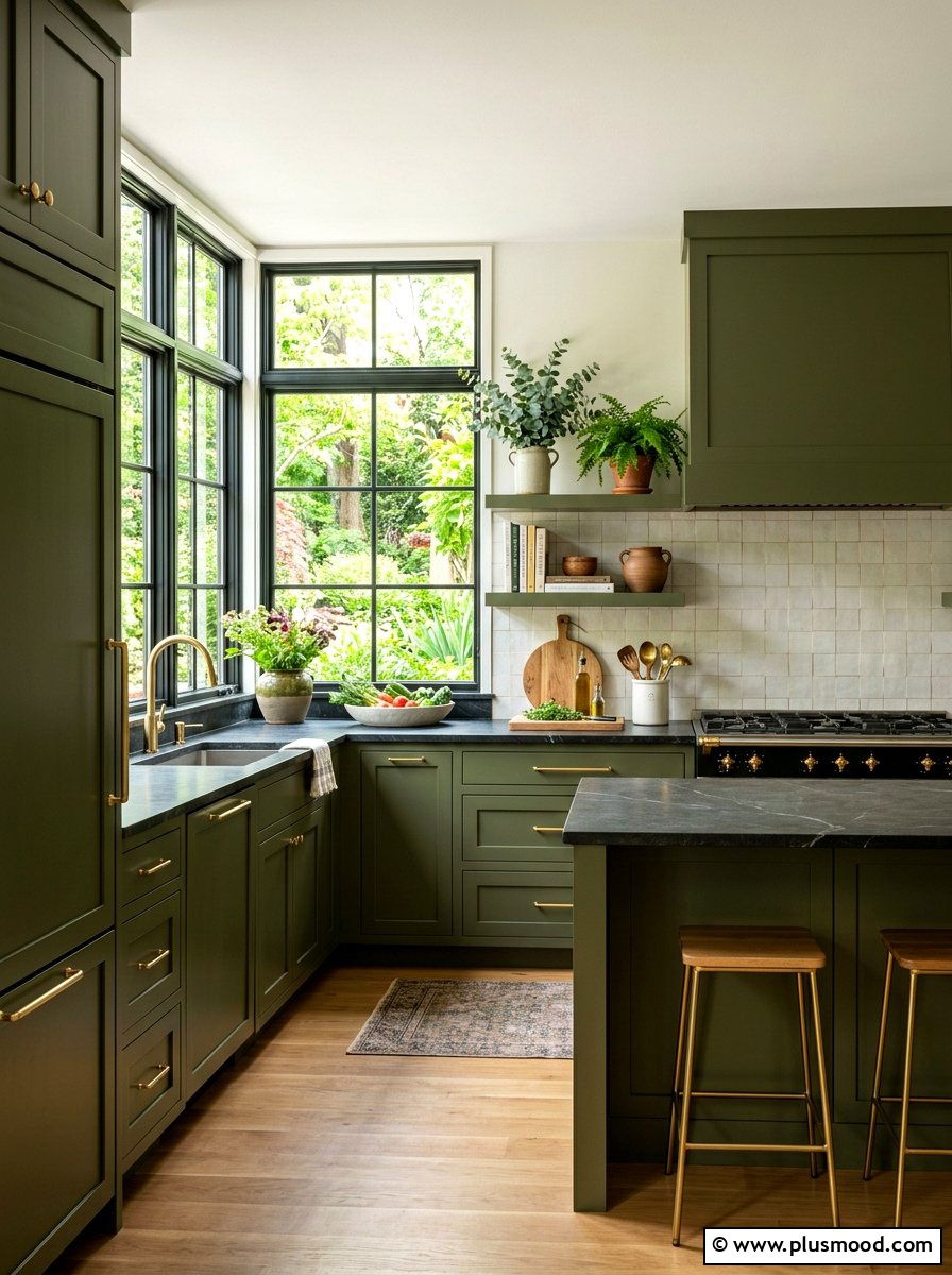 Olive Green Kitchen - 25 summer kitchen color ideas