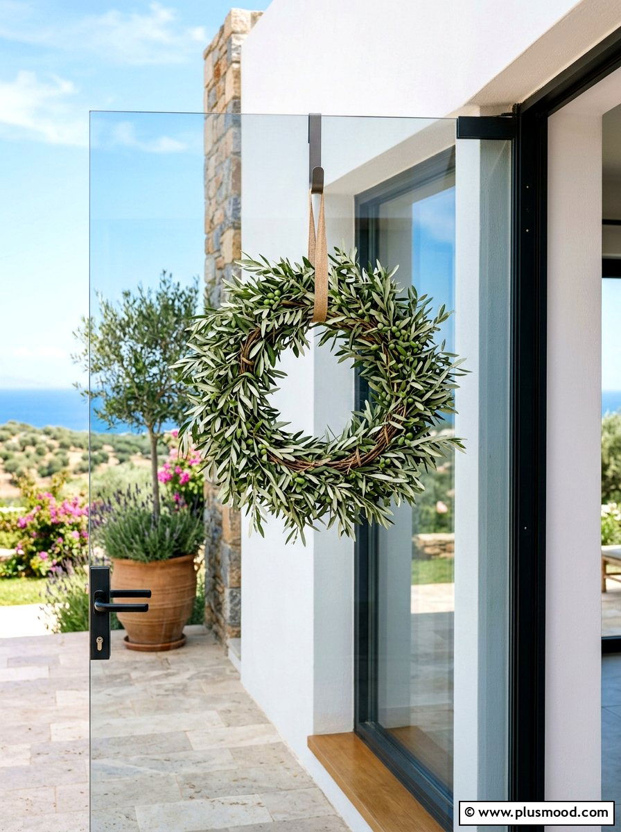 Olive Leaf Door Wreath - 25 summer to fall wreath ideas