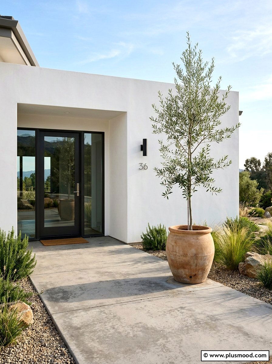Olive Tree Front Door Pot - 25 summer front door planter ideas