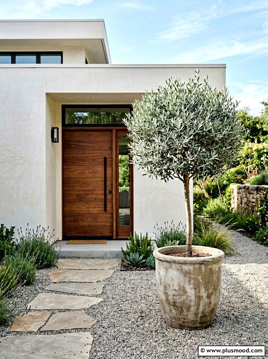 Olive Tree Topiary Planter - 25 summer topiary ideas for front entry