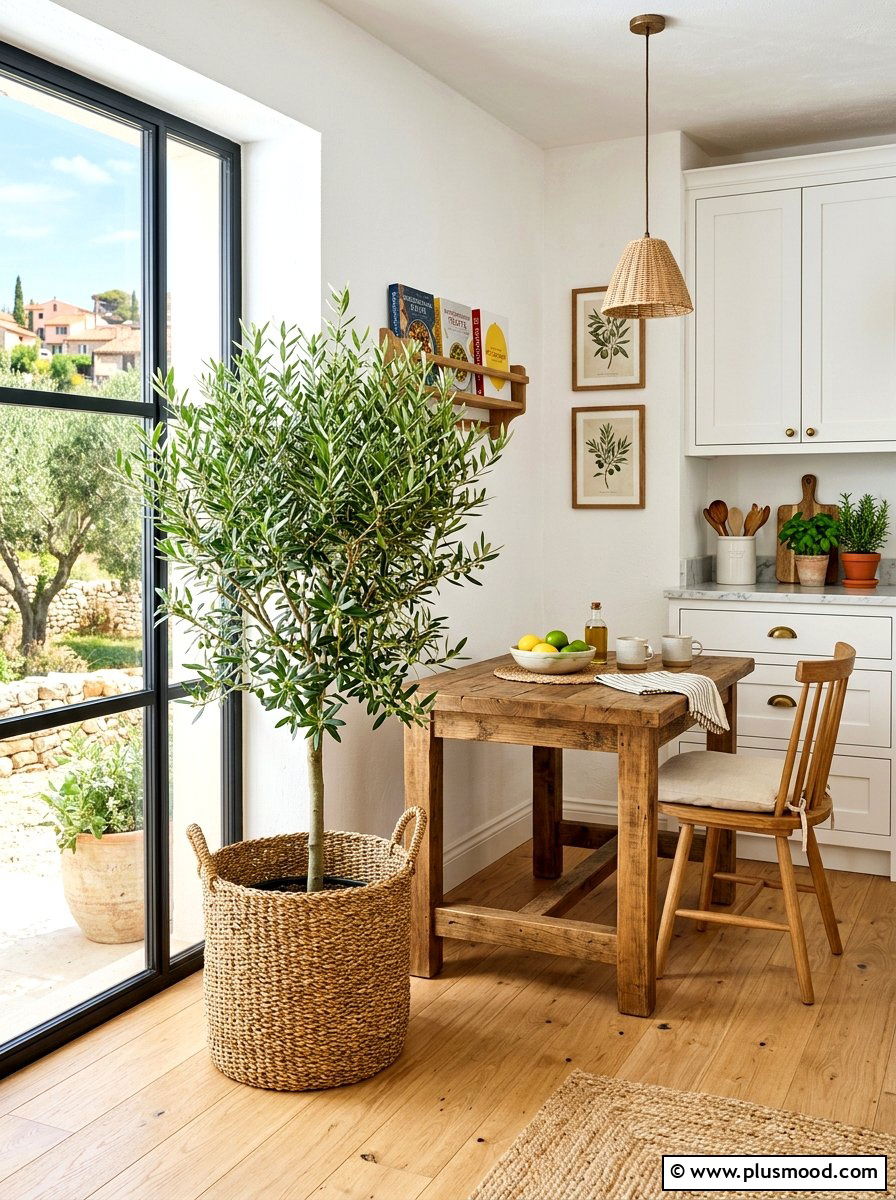 Olive tree kitchen corner - 25 summer greenery kitchen decor ideas