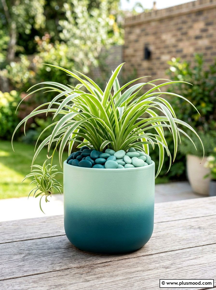 Ombre rock designs - 25 painted rock ideas for potted plant display