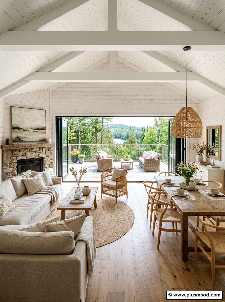 Open Concept Cottage Living - 25 summer cottage living room ideas