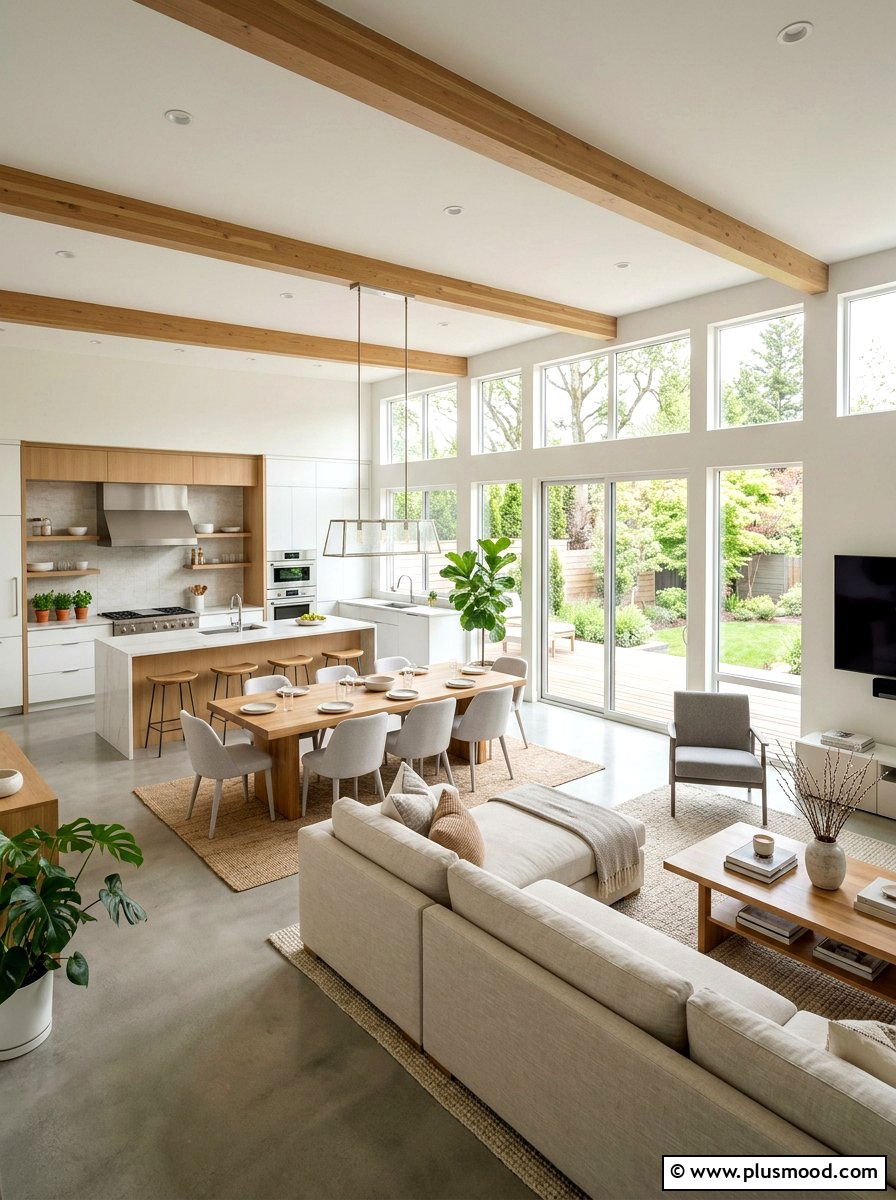 Open Floor Plan - 25 airy summer living room ideas
