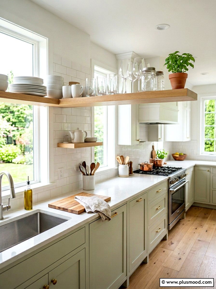 Open Kitchen Shelf - 25 summer interior decor ideas