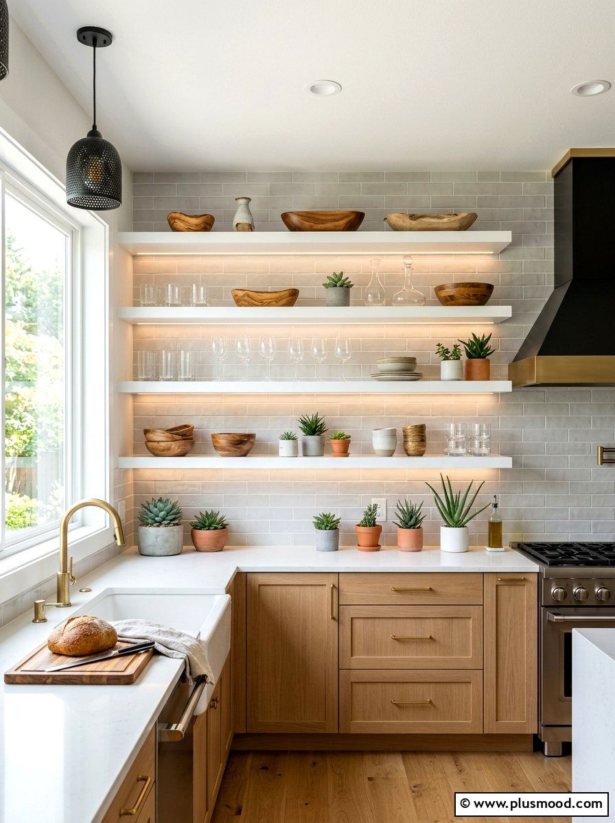 Open Shelf Styling - 25 best summer kitchen decor ideas
