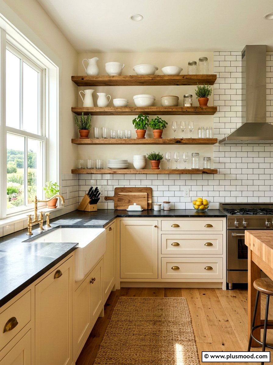 Open Shelving Decor - 25 summer farmhouse kitchen ideas
