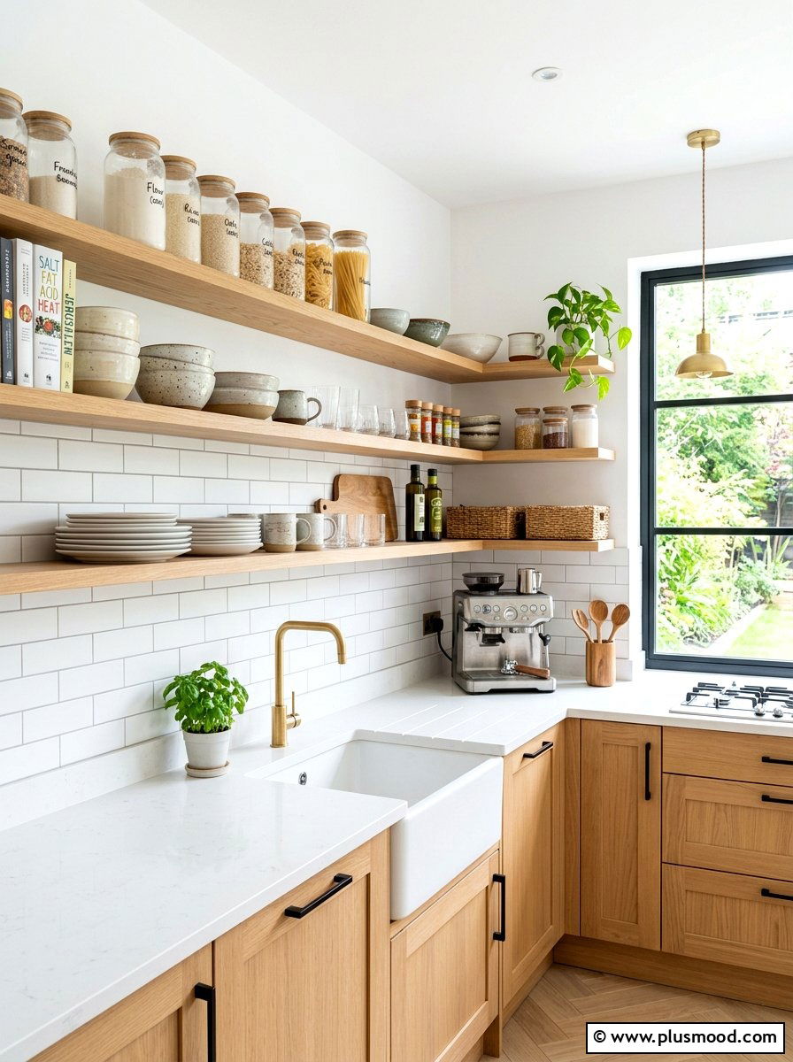 Open Shelving Kitchen - 25 cozy summer home ideas