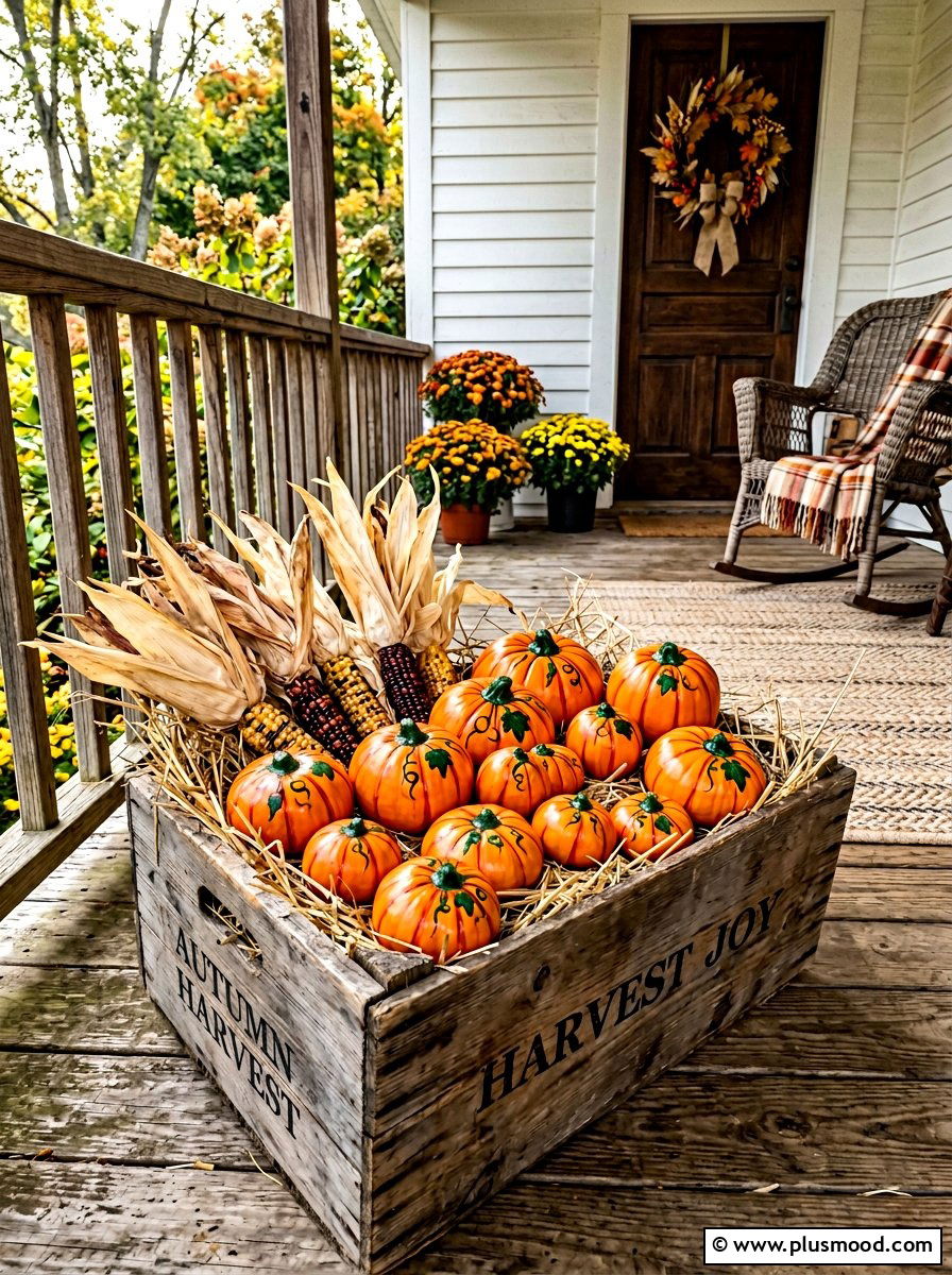 Orange pumpkin rock art - 25 painted rock ideas with pumpkin art